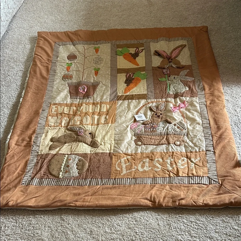 Easter Themed Brown and Tan Quilt